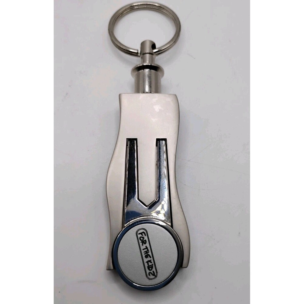 Stainless Steel Golf Key Fob w/ Ball Marker & Divot Repair Tool - Sheetz Family